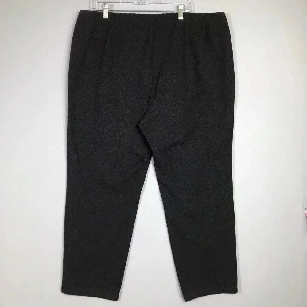 Eileen Fisher Ponte Knit Stretch Pull On Pants Women's Size 3X Black Melange - Picture 4 of 15